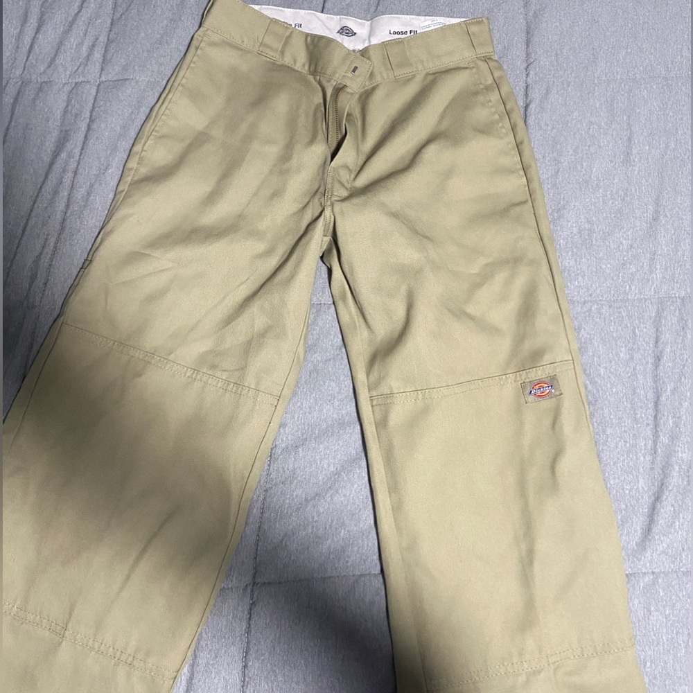 double knee loose fit dickies khaki